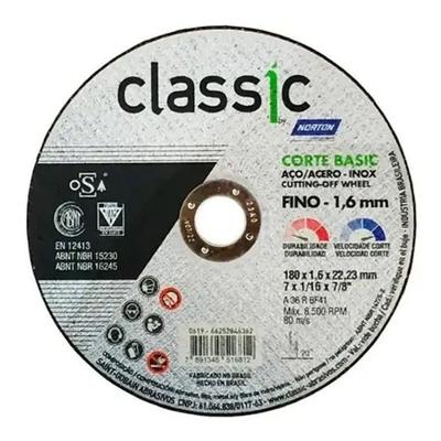 Disco De Corte Inox Classic 180 X 1,6mm (5 Peças)