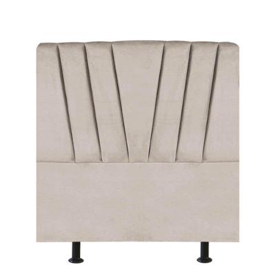 Cabeceira Estofada Bélgica 100cm Solteiro Para Cama Box Quarto Corino Bege