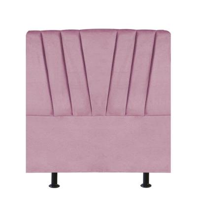 Cabeceira Estofada Bélgica 90cm Solteiro Para Cama Box Quarto Suede Rosa Bebê