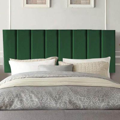 Painel Estofada Carla 195cm King Size Para Cama Box Quarto Suede Verde