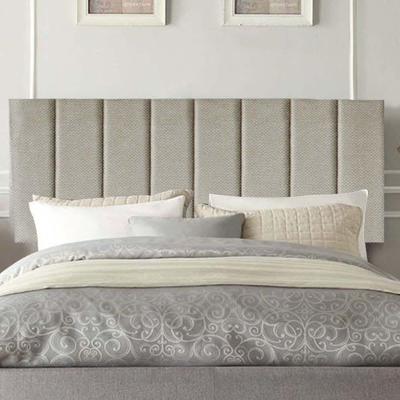 Painel Estofada Carla 160cm Queen Size Para Cama Box Quarto Linho Bege