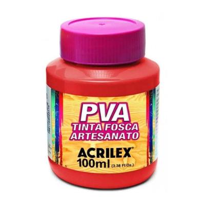 Tinta Pva Fosca Para Artesanato - 100 Ml - Acrilex - Vermelho Fogo