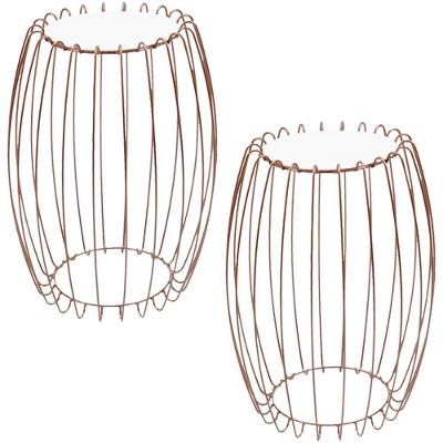 Kit Mesa Apoio Lateral 43 Cm Tampo Vidro Branco Base Metal Cobre Nacc Branco Cobre