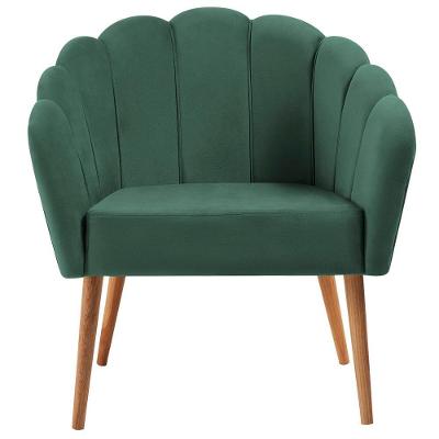 Poltrona Decorativa Pes Tauari 7049 Veludo Verde Dmobiliario Verde