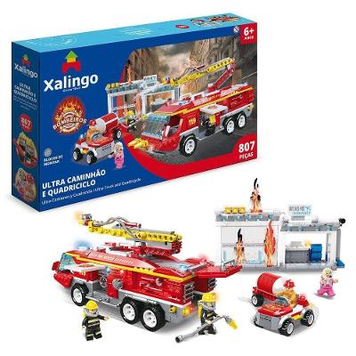 Blocos De Montar Bombeiros Ultra Caminhão E Quadriciclo 807 Peças