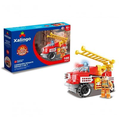Blocos De Montar Bombeiros Caminhão Resgate Rápido 2 Em 1 - 108 Peças