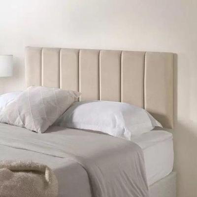 Kit 7 Placas Estofadas Cabeceira Cama Casal 20x60cm Branco Off White
