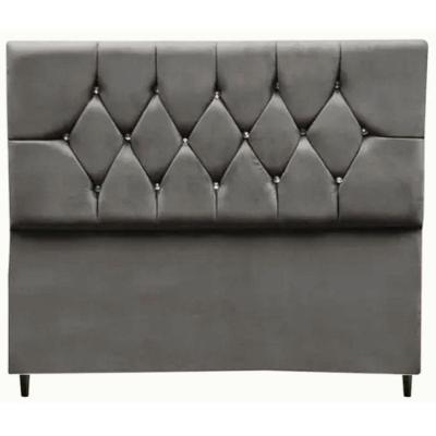 Cabeceira Cama Box Estofada Casal 140 Cm Geovana Suede Cor:cinza