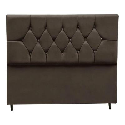 Cabeceira Cama Box Estofada Casal 140 Cm Geovana Suede Cor:marrom