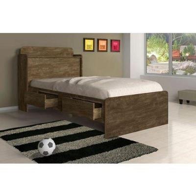 Cama Tamires Solteiro 0,88cm Castanho - Cambel