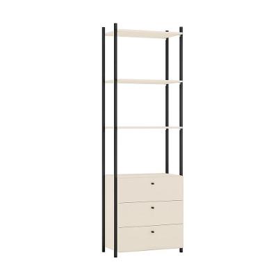 Armário Closet Metalic 002 Industrial Off White/preto