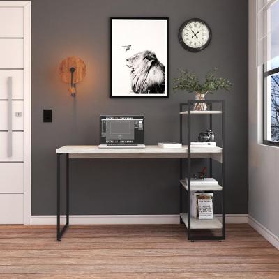 Mesa C-estante Alta 135x64x115cm C-03 Prateleiras Snow - Est.preta Snow - Est.preta
