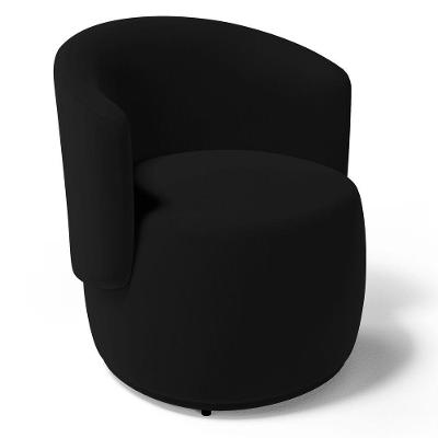 Poltrona Decorativa Aisha Orgânica Suede Preto