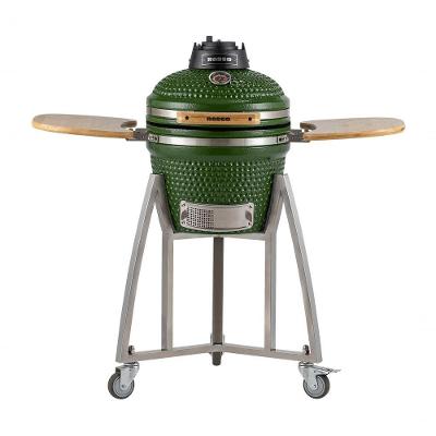 Churrasqueira Kamado Pequeno Da Rasco Verde C/ Grelha Aço Inox, Suporte E Mesas. Serve Até 5 Pessoas Verde