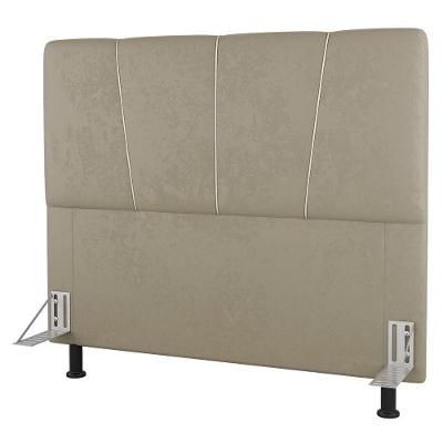 Cabeceira Cama Box Casal Amber 140cm Estofada Suede Bege - Abmaza