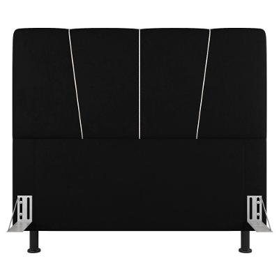 Cabeceira Cama Box Casal Amber 140cm Estofada Suede Preto - Abmaza