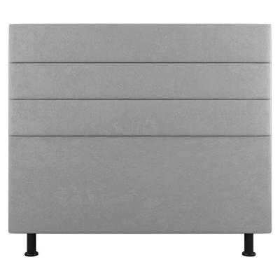 Cabeceira Cama Box Casal King Size Malik 195cm Suede Cinza Claro - Abmaza