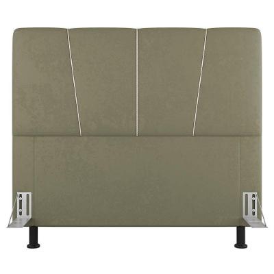 Cabeceira Cama Box Casal Amber 140cm Estofada Sintético Bege - Abmaza