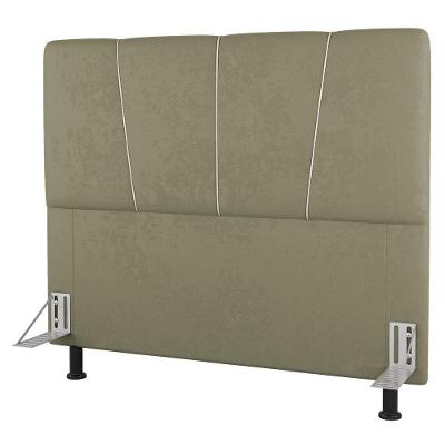 Cabeceira Cama Box Casal Queen Size Amber 160cm Estofada Sintético Bege - Abmaza