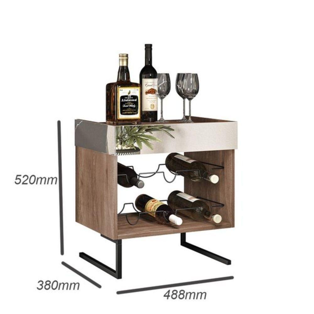 Kit Adega Com Espelho E Prateleira Aurora Demolição Preto - 4