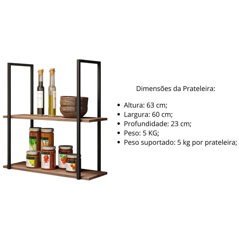 Kit Adega Com Espelho E Prateleira Aurora Demolição Preto - 6