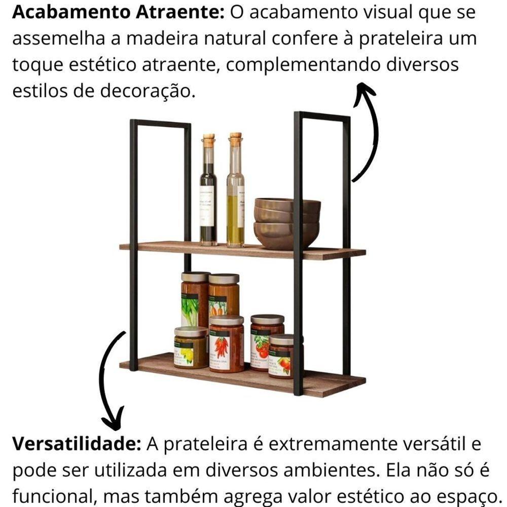 Kit Adega Com Espelho E Prateleira Aurora Demolição Preto - 7