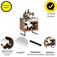 Kit Adega Com Espelho E Prateleira Aurora Demolição Preto - 1