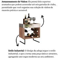 Kit Adega Com Espelho E Prateleira Aurora Demolição Preto - 2