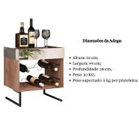 Kit Adega Com Espelho E Prateleira Aurora Demolição Preto - 5