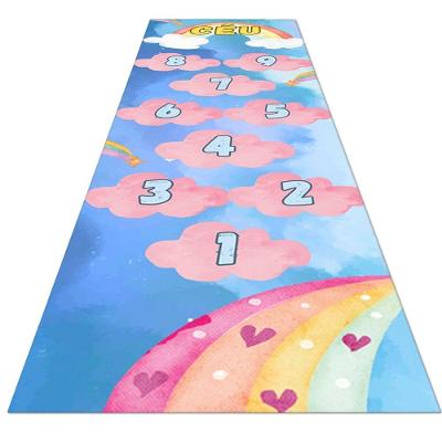 Tapete Amarelinha Infantil Ilustrado Criança Lona Titulos Amarelinha Nuvens