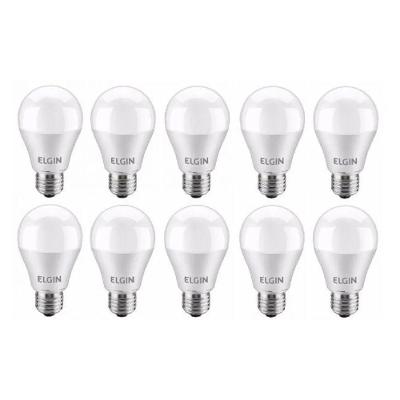 Kit 10 Lâmpada Led Bulbo 9W Elgin Bivolt E27 6.500K