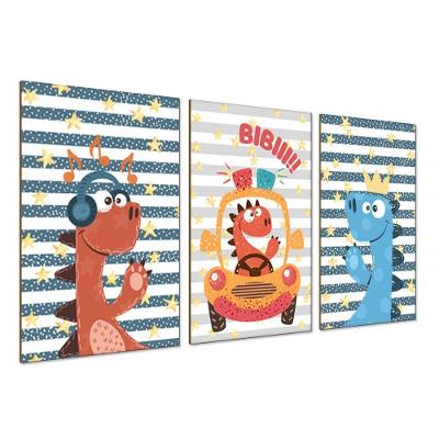 Kit Placas Decorativas Infantil Dinossauro Kids 20x30 3 Pçs