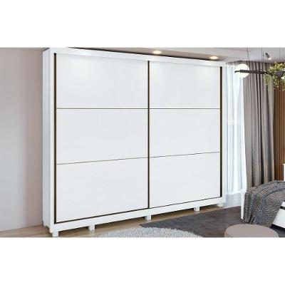 Guarda Roupa Casal 2 Portas de Correr e 6 Gavetas c/ Pés Toronto Branco - Lopas
