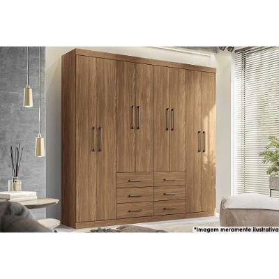 Guarda Roupa Casal 8 Portas e 6 Gavetas Liverpool Jatoba - Santos Andirá