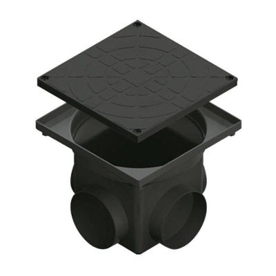 Caixa De Passagem E Inspeção De Esgoto P Preta 4,5l (24 X 24 X 20 Cm)