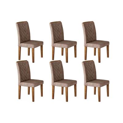 Cadeira de Sala de Jantar Jade Kit 6 Un Imbuia/Animale Chocolate - Rufato