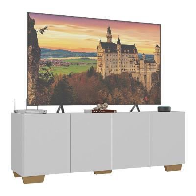 Rack Para Tv Até 50 Polegadas Com 4 Portas Multimóveis Mp1072 Branco Natural