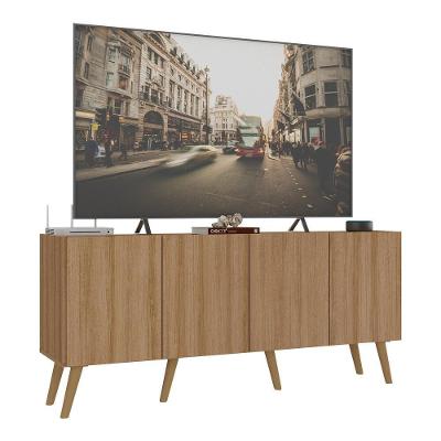Rack Retrô Para Tv Até 50 Polegadas Com 4 Portas Multimóveis Mp1071 Rustic Natural