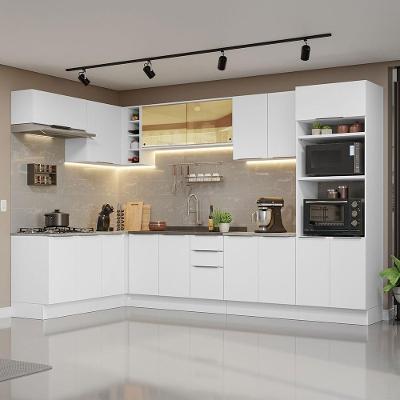 Armário De Cozinha Completa De Canto 499cm Branco Stella Madesa 03 Branco