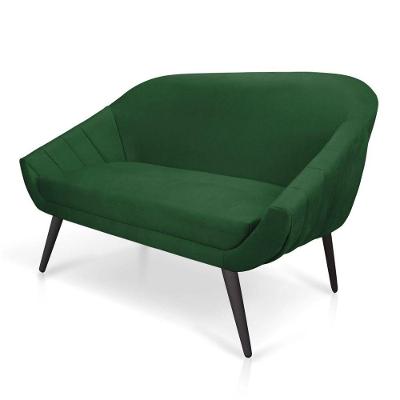 Namoradeira Giovana 02 Lugares Suede de Ferro Verde
