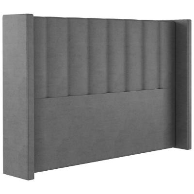 Cabeceira Casal 138 Cm Barcell Veludo Cinza Soon Cinza