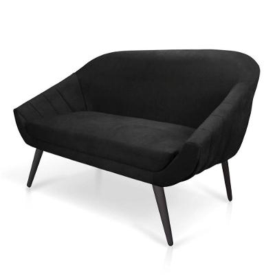 Namoradeira Giovana 02 Lugares Suede de Ferro Preto