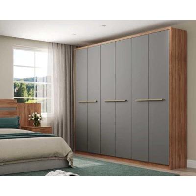 Guarda Roupa Casal 6 Portas e 3 Gavetas Belmont 1154 Freijo c/ Cinza Titanio - Carraro