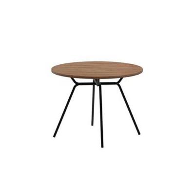 Mesa de Sala Jantar 1588 Aço c/Tampo Madeirado 100cm Freijo c/ Preto - Carraro