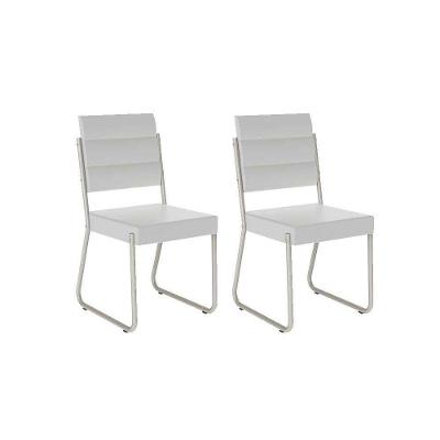 Cadeira Sala De Jantar 1736 Aço Kit 2 Uni Branco-prata - Carraro