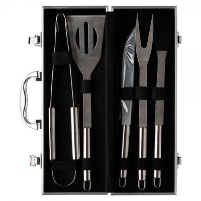 Kit Churrasco 5 Peças Em Aço Inox.