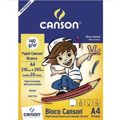 Bloco De Desenho A4 140g-m² Branco 20 Folhas - Canson