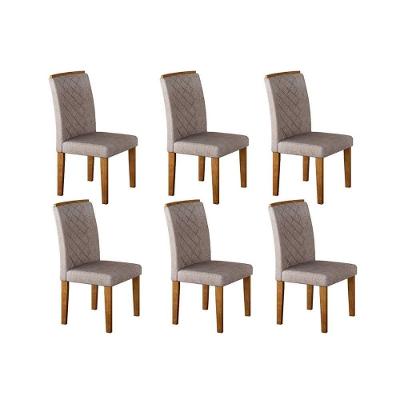 Conjunto: Mesa Sala Jantar Jade Kit 6 Un Imbuia/Animale Chocolate - Rufato