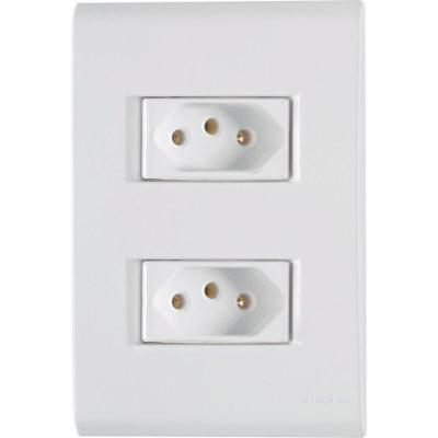 Conjunto 2 Tomadas 2p+t 10a-250v Liz Branco Tramontina Branco - 250v
