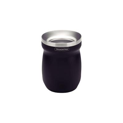 Cuia Térmica Tramontina Em Aço Inox Preto 240 Ml